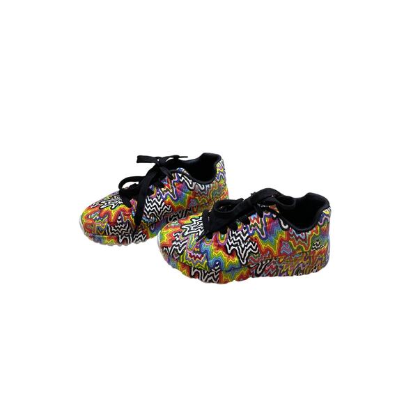 Skechers Other - Skechers Sneakers Jen Stark Kids Size 1 Psychedelic Rainbow Art Shoes Swirl